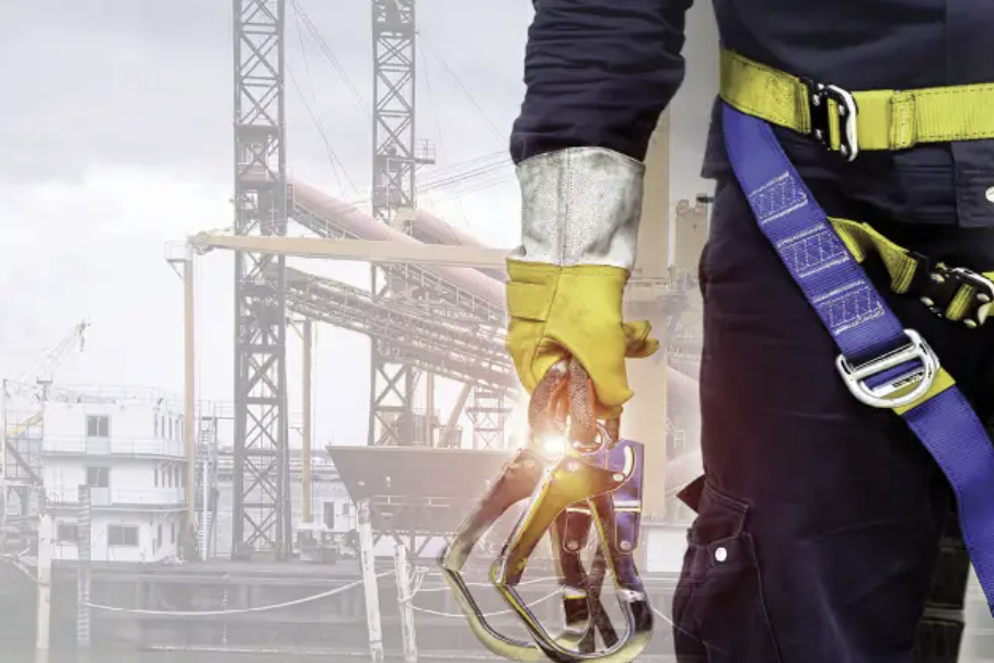 Construction Worker with Fall Protection